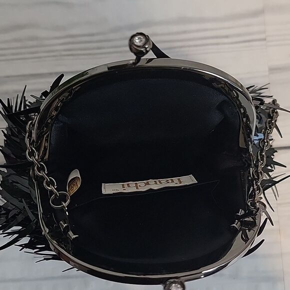 Franchi black sequined mini clutch with chain - Picture 7 of 11